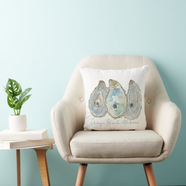 Coussin Trio d'huîtres aquarelle (Chaise)