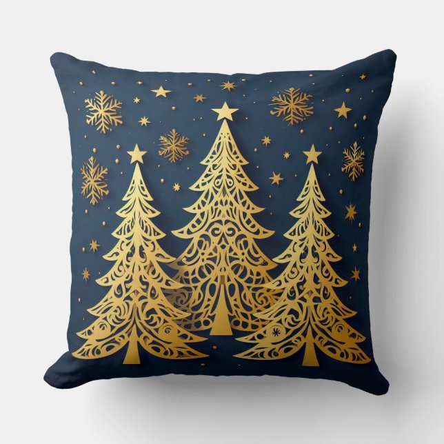 Coussin Trio d'or – Pins étoilés (Recto)