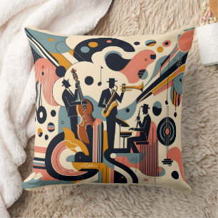 Coussin Trio Psychedelique de l'Ère du Jazz du Milieu du S