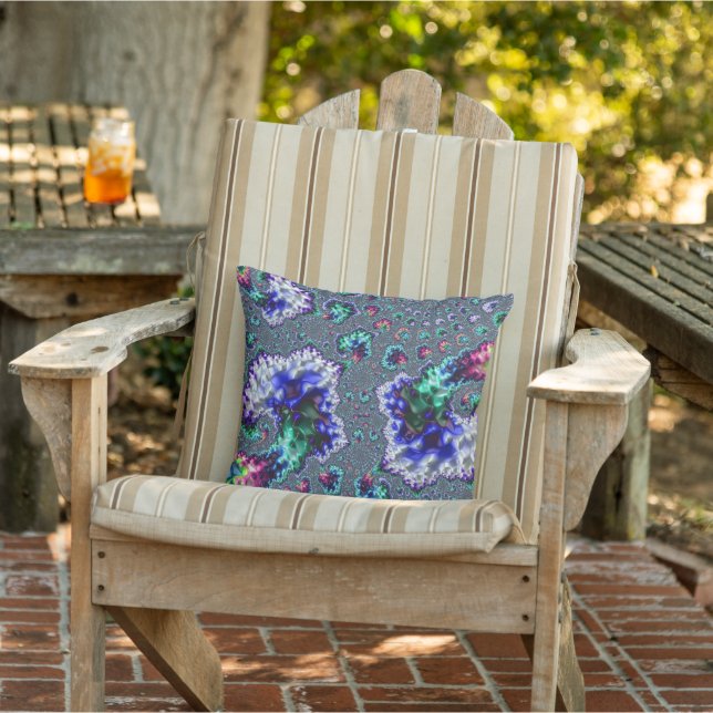 Coussin Trippy coloré Super spirale Abstraite fractale (Chaise)