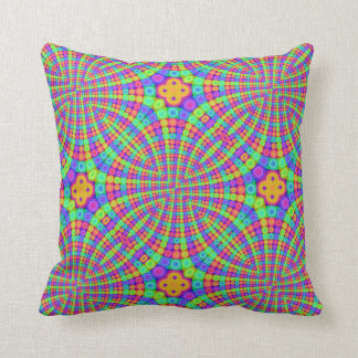 Coussin Trippy de cercles d'arc-en-ciel