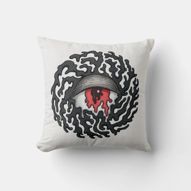 Coussin Trippy Eye with Tentacles - Trippy Surreal Art (Recto)