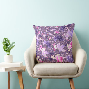 Coussin Trippy Funky Boho Super Pastel Spiral Fractal Art