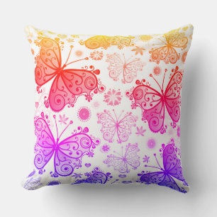 Coussin Trippy Hippy Butterfly Retro