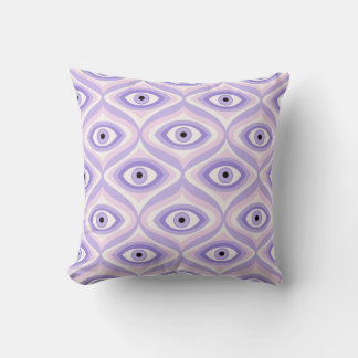 Coussin Trippy Weird Eye Motif - Pastel Purple et Rose