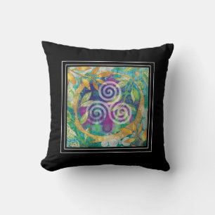 Coussin Triskèle Celtique Aquarelle Bohémien Yoga