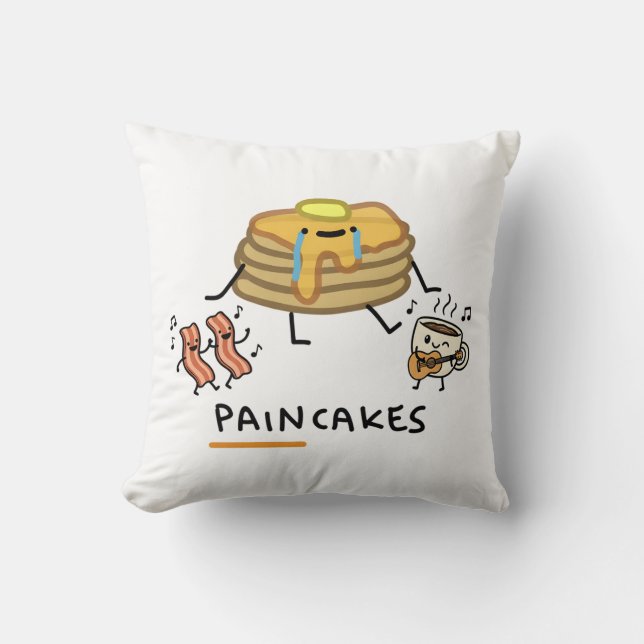 Coussin Tristes Paincakes - Punité de Nourriture de Petit  (Recto)