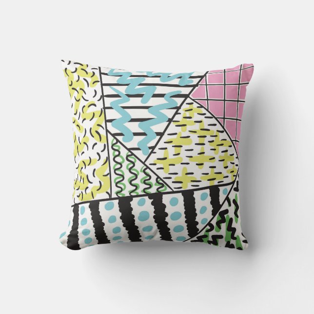 Coussin Trois Abstraits : Art Arrière - plan Dessiné À La  (Recto)