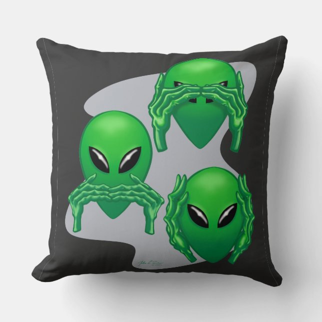 Coussin Trois Aliens sages (Recto)