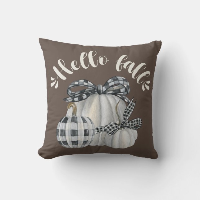 Coussin Trois Citrouilles Bonjour Automne (Recto)