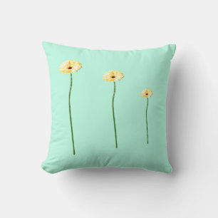 Coussin Trois Fleurs de Gerbera Jaunes