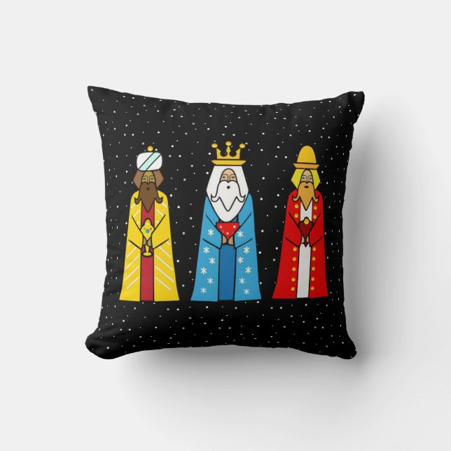 Coussin Trois Hommes Sages Colorés (Recto)