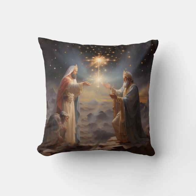 Coussin Trois hommes sages et commencer à lancer l'oreille (Recto)