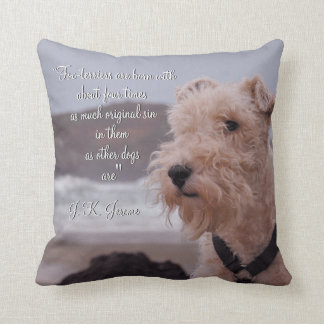 Coussin "Trois hommes terrier de renard de fil de