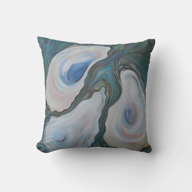 Coussin "Trois huîtres" - reposez 20" carré (Recto)