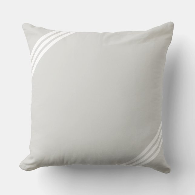 Coussin Trois lignes diagonales sur gris clair (Recto)