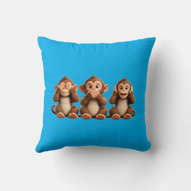 Coussin Trois singes sages (Verso)