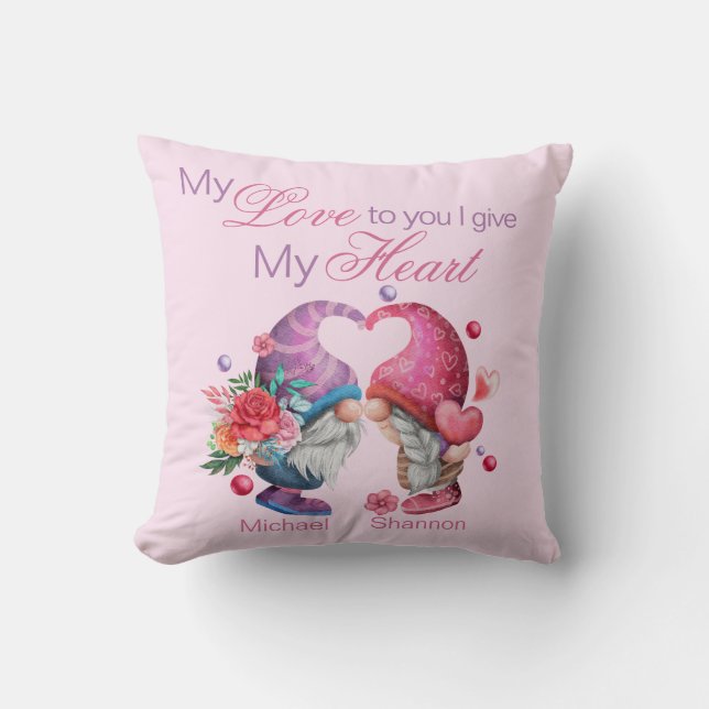 Coussin Troll Couple - Mon Amour Pour Vous Je Donne Mon Co (Recto)