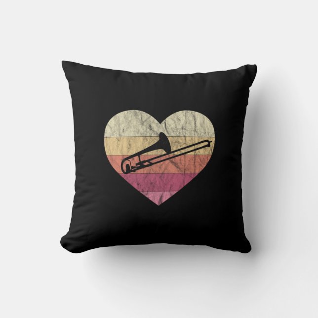 Coussin Tromboniste adore jouer du trombone (Recto)