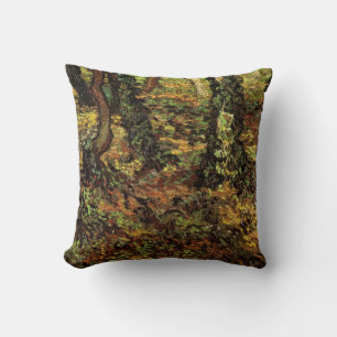 Coussin Troncs d'arbres avec Ivy par Vincent van Gogh