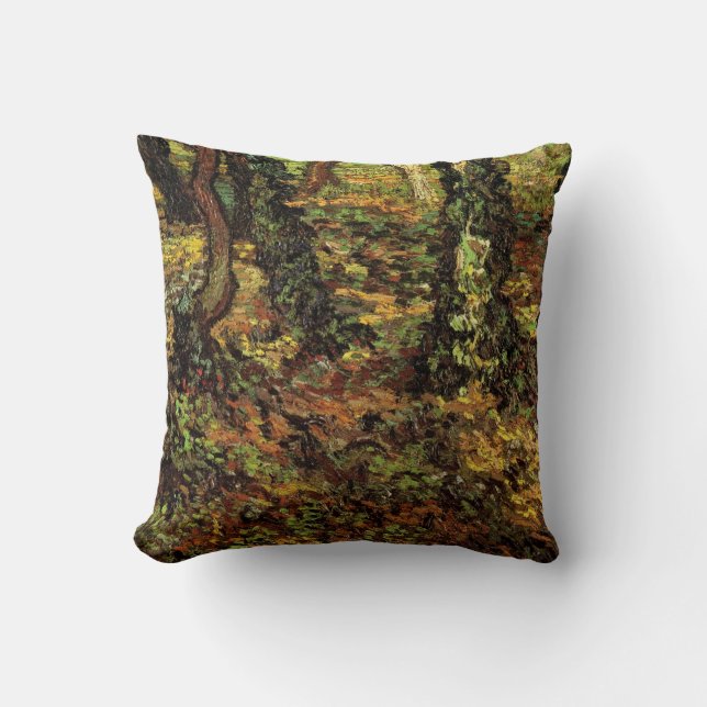Coussin Troncs d'arbres avec lierre par Vincent van Gogh (Recto)