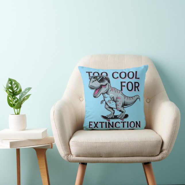 Coussin Trop Cool Pour L'Extinction T-Rex Skater - Dino Dr (Chaise)