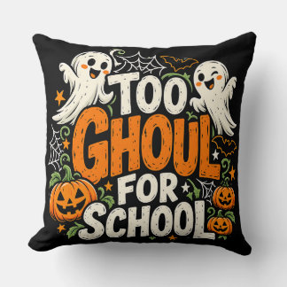 Coussin Trop de fantômes pour l'école Halloween