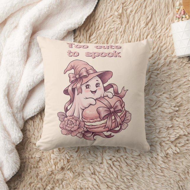Coussin Trop mignon pour effrayer Coquette fantôme rose &  (Couverture)