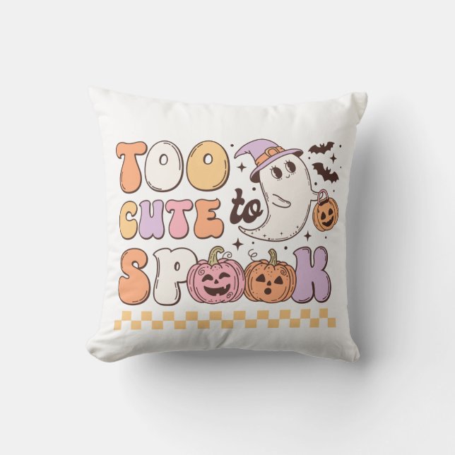 Coussin Trop mignon pour parler Halloween (Recto)