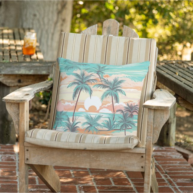 Coussin Tropical Beach Sunset (Chaise)