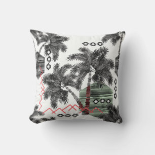 Coussin Tropical, Botanique, feuille, palmier, arbre, voya