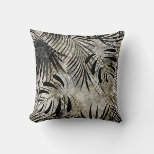 Coussin Tropical, Botanique, peau de serpent, feuilles, pa