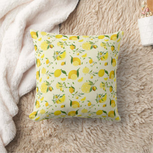 Coussin Tropical coloré Citrus SUMMER Orange lemon Slice