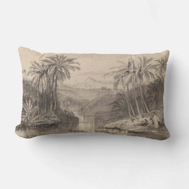 Coussin tropical de palmiers d'Edward Lear (Recto)