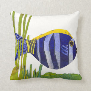 Coussin tropical de poissons - pourpre