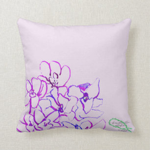 Coussin tropical d'orchidée d'île - pourpre