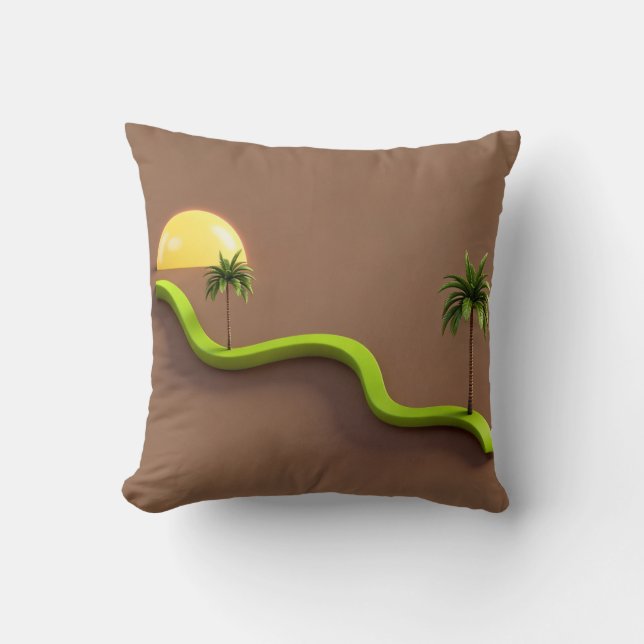 Coussin Tropical Modern Decorative Throw Pillow (Recto)