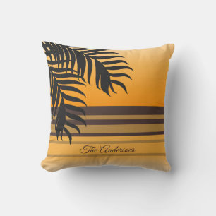 Coussin Tropical Ocean Orange Sunset Nom de famille
