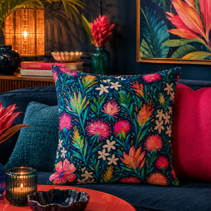 Coussin tropical ohia lehua et plumeria