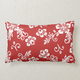 Coussin tropical rouge d'impression