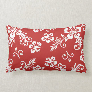 Coussin tropical rouge d'impression