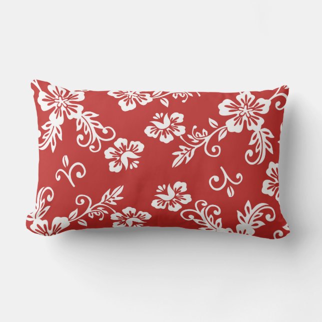 Coussin tropical rouge d'impression (Recto)