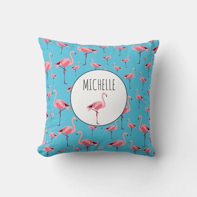 Coussin Tropical Summer Pink Flamingo Pattern (Recto)