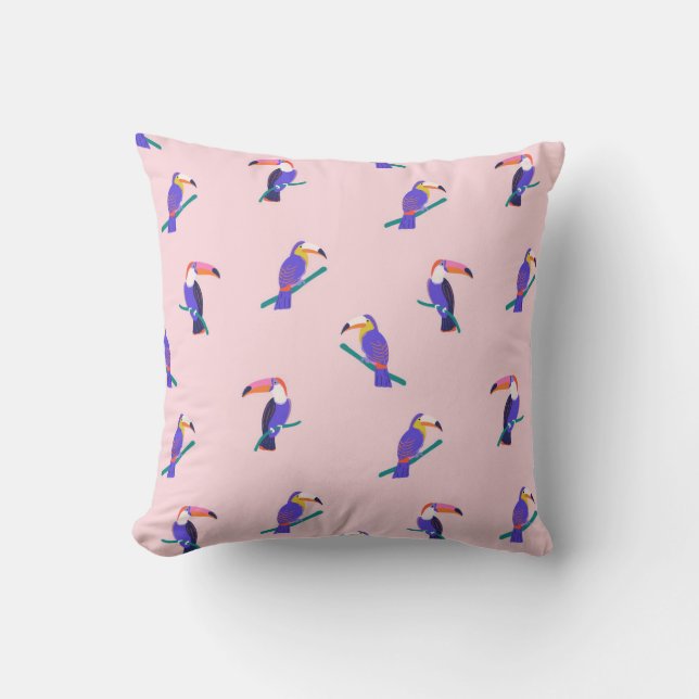 Coussin Tropical Toucan Bliss (Recto)