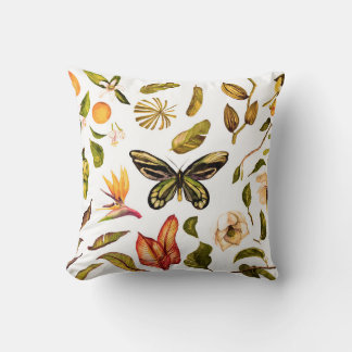 Coussin Tropical Watercolor Vintage set with isolated obje