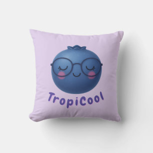 Coussin TropiCool Blueberry - Décor de fruits mignon et rê