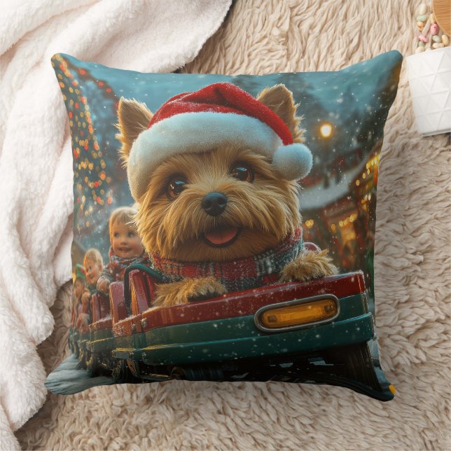 Coussin Trottinette de chien Terrier Australien Noël (Couverture)