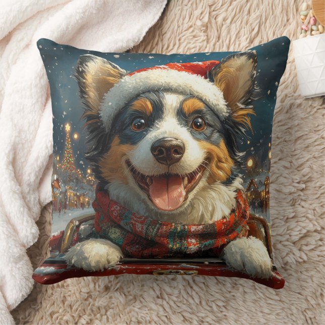 Coussin Trottinette de Noël Blue Heeler Chien (Couverture)