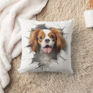 Coussin Trou craqué 3D Cavalier King Charles Spaniel
