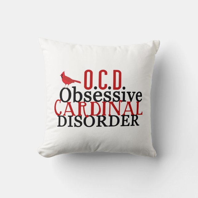 Coussin Trouble cardinal obsessionnel (Recto)